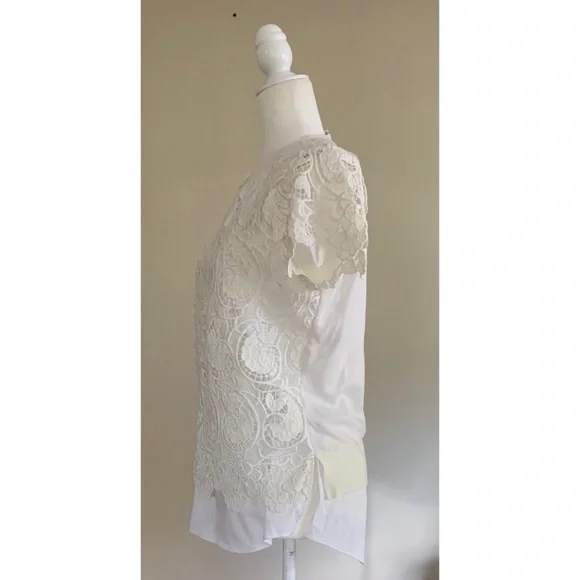 Ted Baker White Lace Short-Sleeve Blouse - Picture 8 of 11